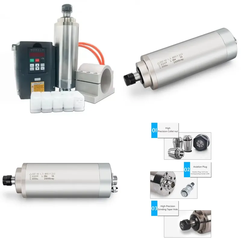 Spindle Motor - ชุดมอเตอร์แกนหมุน CNC แบบระบายความร้อนด้วยน้ำ ER11 ER16 ขนาด