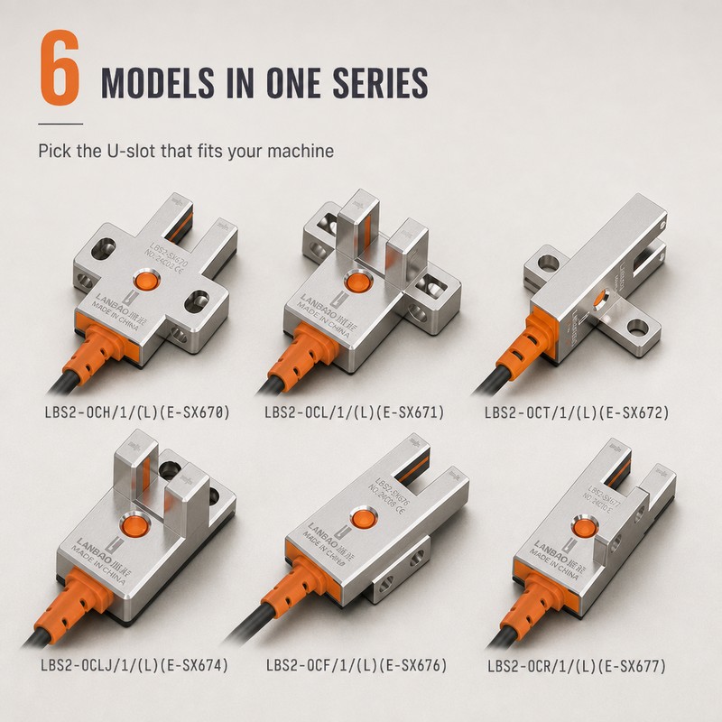 Limit Switch - เซ็นเซอร์สวิตช์โฟโตอิเล็กทริกแบบโลหะ, สวิตช์จำกัดแบบตัวยูและตัวอาร์, รางนำทางแบบเลื่อน, แบบร่องจิ๋วสำหรับกำหนดตำแหน่ง, โลหะผสมสังกะสี