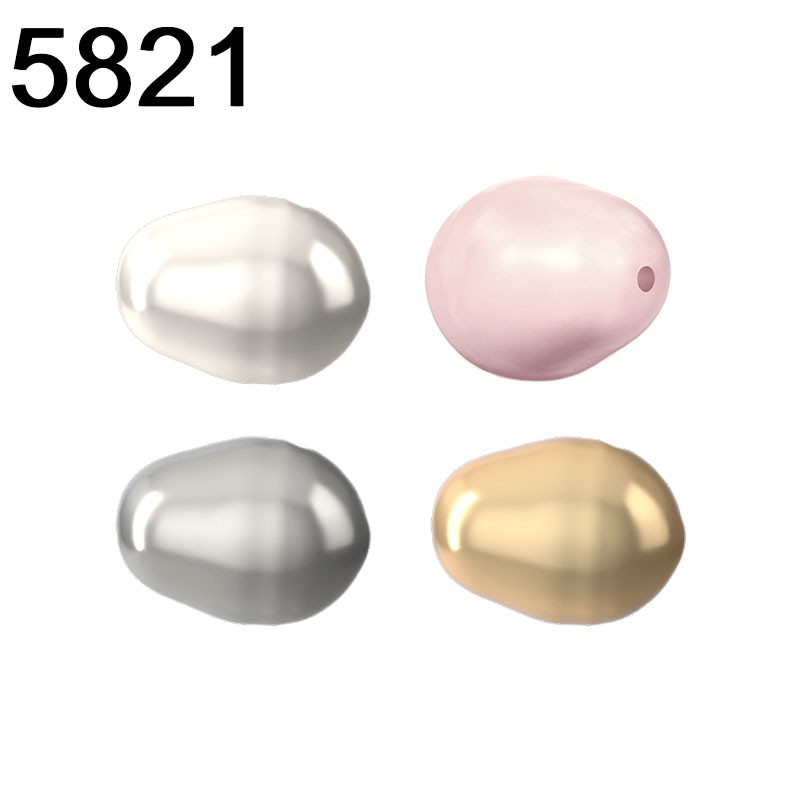 Coupling 8Mm - 5821 ไข่มุกคริสตัลทรงลูกแพร์แท้จากออสเตรีย ลูกปัดเจาะรูเต็มสำหรับทำสร้อยข้อมือ สร้อยคอ เครื่องประดับ DIY