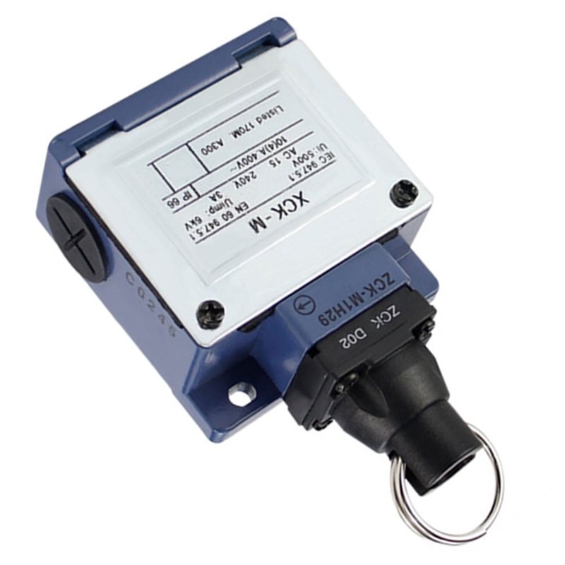 Limit Switch - A96K-XCK-MR202 ลิมิตสวิตช์แบบดึงเชือกสำหรับอุตสาหกรรม ใช้สำหรับการหยุดการทำงาน พร้อมกลไกการทำงานแบบลูกกลิ้งและคันโยก รองรับแรงดันไฟฟ้า 220V