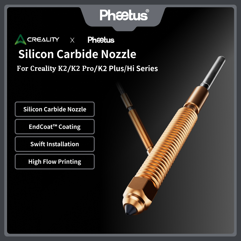 Aluminium Profile 2020 - หัวฉีดซิลิคอนคาร์ไบด์ Phaetus สำหรับ Creality K2 Plus