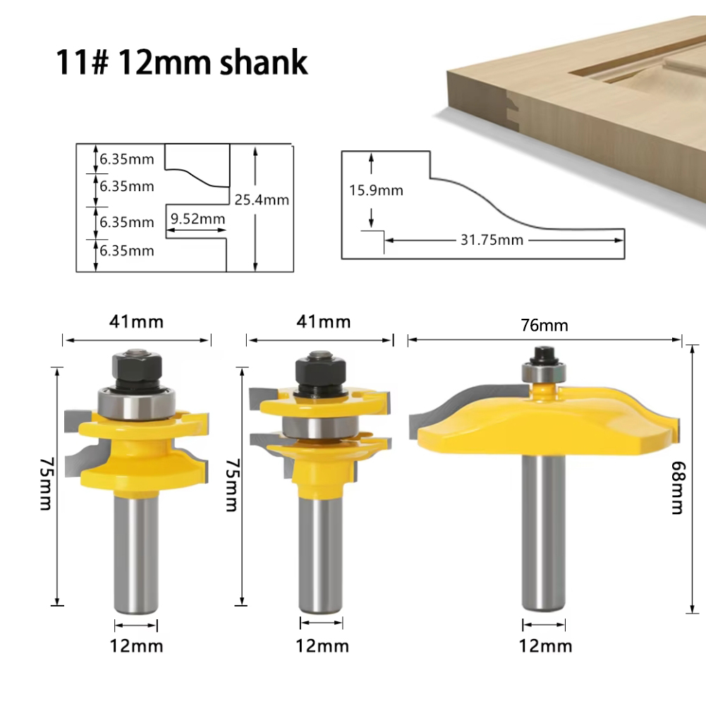 3 ชิ้น 12 มิลลิเมตร Shank Rail - End Mill Set บทวิจารณ์และราคา